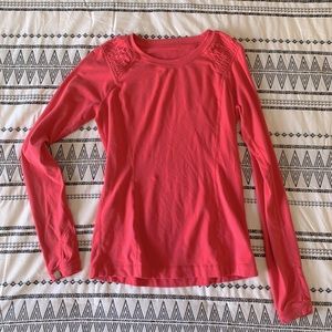LULULEMON ATHELETICA Work Out Top Pink Ruffled